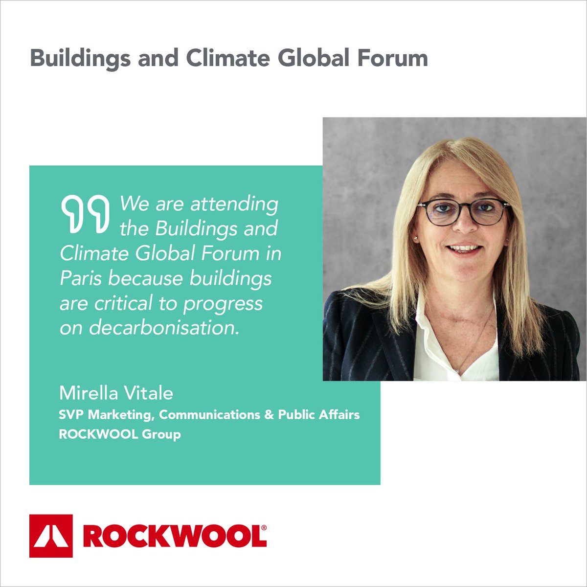 We are at the Buildings and Climate Global Forum in Paris because high-quality renovation of buildings – which will last for decades – is critical to progress on #decarbonisation. #ROCKWOOL #BuildForClimate #NetZero #ClimateCommitments 📢 @UNEP @UN @Ecologie_Gouv @Join_GlobalABC