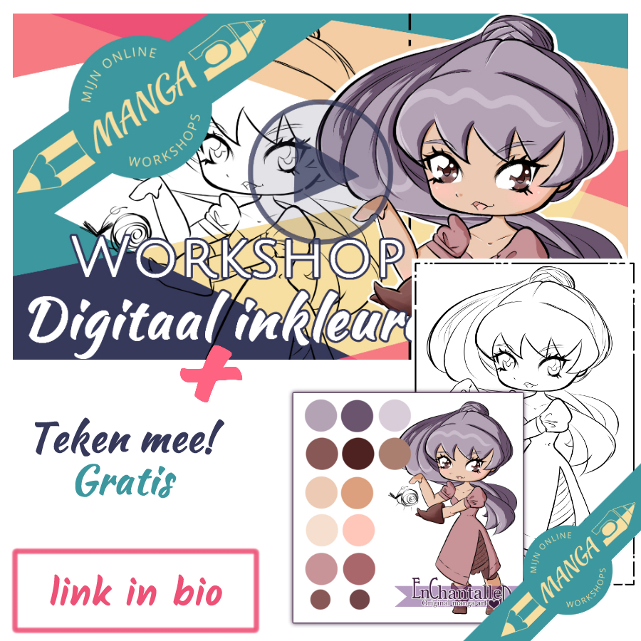 EnChantalled's tweet photo. Sinds 2020 maak ik gratis tekenworkshops voor de EnChantalled Youtube kanaal en voor op mijn website https://t.co/E4U4LFFoei.

#tekenlessen #mangaworkshops #animetekenen #mangatekenles https://t.co/TciDo4d1ee