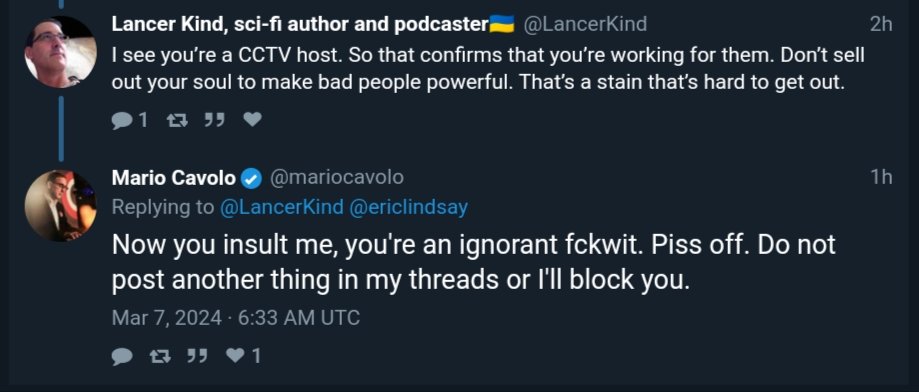 How dare you insult Mr Mania! @LancerKind

Only Mr Mania,as the craziest zaniest hypocritical narcissistic gaslighting lunatic pro-CCP propagandist on the planet, is allowed to do that. You're an IGNORANT FCKWIT,so there!

These are Mr Mania's threads.Not Elon Musk's. Mr Mania's!