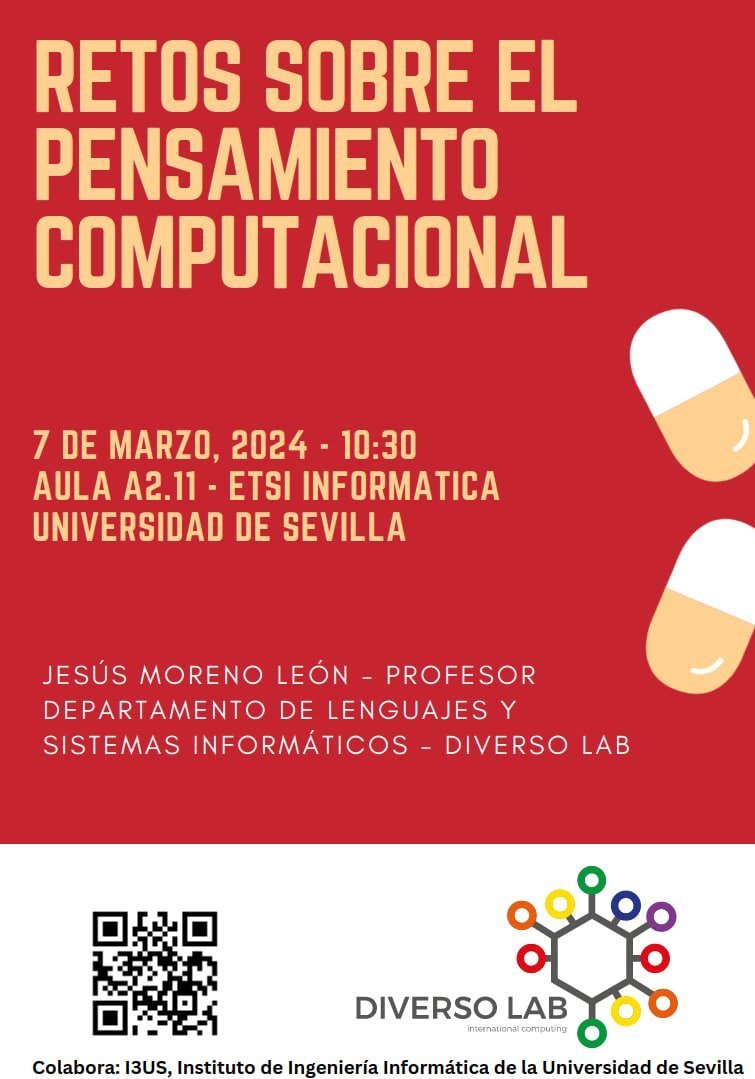 davbencue's tweet photo. ¿Te interesa el pensamiento computacional?
En un ratito abrimos la serie de seminarios abiertos en la @etsii https://t.co/oomsDRKlIZ