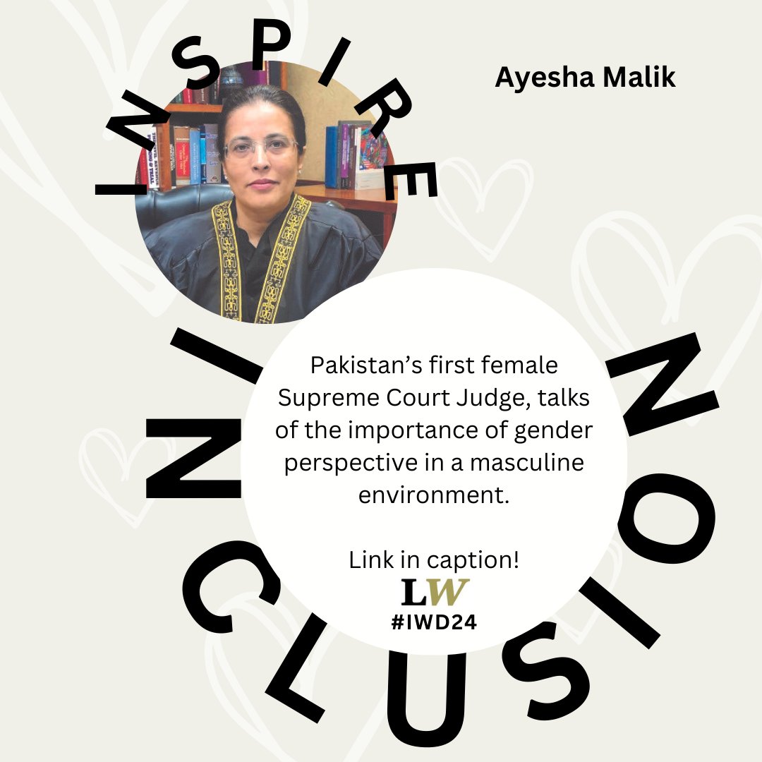 In connection with International Womens' Day 2024 you have to meet...Ayesha Malik, read all about the her story to becoming Pakistan's first female Supreme Court Judge here: legalwomen.org.uk/AyeshaMalik.ht… Interview conducted by journalist - Maroulla Paul