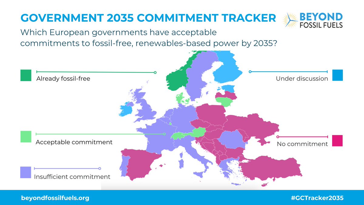 Climate Reality EU (@climatecee) on Twitter photo We won’t stop pressuring governments to commit to fully renewables-based power by 2035 until all of these countries are green 💚
Check out the full #GCTracker2035 from <a href="/Beyond_Fossils/">Beyond Fossil Fuels @beyondfossilfuels.bsky.social</a>:
beyondfossilfuels.org/government-203… We won’t stop pressuring governments to commit to fully renewables-based power by 2035 until all of these countries are green 💚
Check out the full #GCTracker2035 from <a href="/Beyond_Fossils/">Beyond Fossil Fuels @beyondfossilfuels.bsky.social</a>:
beyondfossilfuels.org/government-203…
