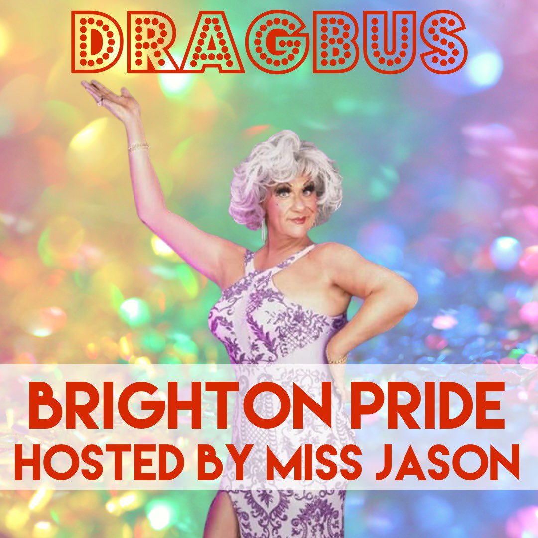 dragbusuk's tweet photo. Coming for #BrightonPride this summer? Why not kick the weekend off in style with a 2 hour sightseeing trip on @dragbusuk with Prosecco, hosted by the legend that is @missjasondear. Tickets include exclusive Friday night after party) book now at https://t.co/n5JMXct7gw 🏳️‍🌈🏳️‍⚧️ https://t.co/a8khcpCqwy