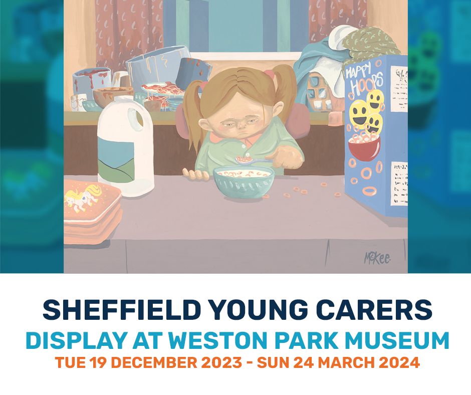 Sheffield Young Carers display at Weston Park Museum This display is a collaboration between Pete McKee and Sheffield Young Carers to celebrate 25 years of supporting young carers in our city. This display is free entry – find out more here: buff.ly/4bP9JCx