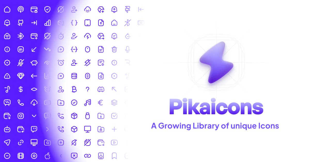 @matdilisio 🔥 Pikaicons - 537 icons - 5 different styles: stroke, solid, contrast, duo stroke, duo solid - playful and versatile icon library perfect for modern UI design Check them out 👉 bit.ly/pikaicons