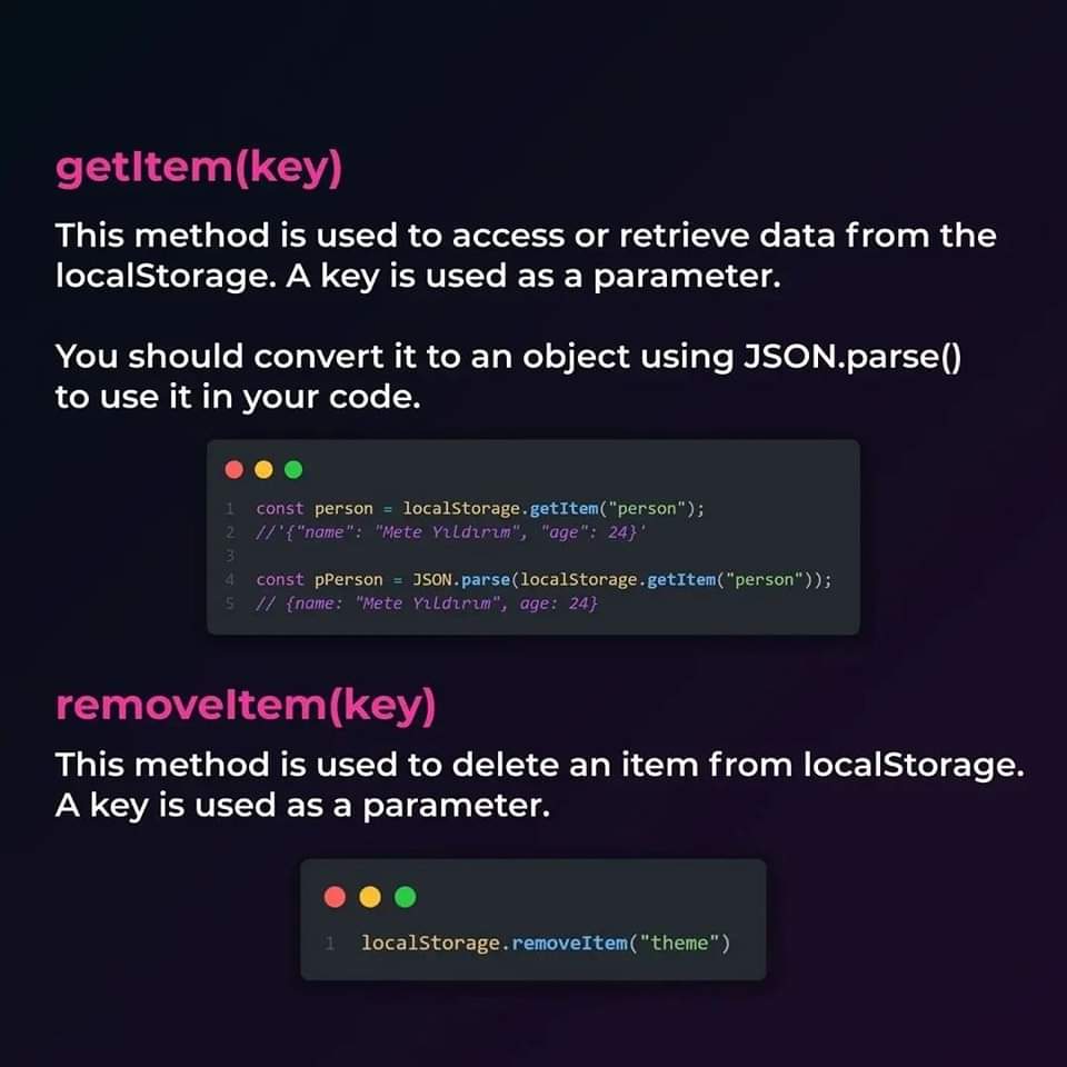 ShradhaKhaprafb's tweet image. JavaScript local storage
Part-2
#codewithbushra #codewell #cssbattle #Programming #javascript #webdeveloper #dev #frontendmentor #nft #programmingproblems
#programminglife #coding #codinglife #codingisfun #codingproblems #developerspace #vscode #developer #computerscience #css