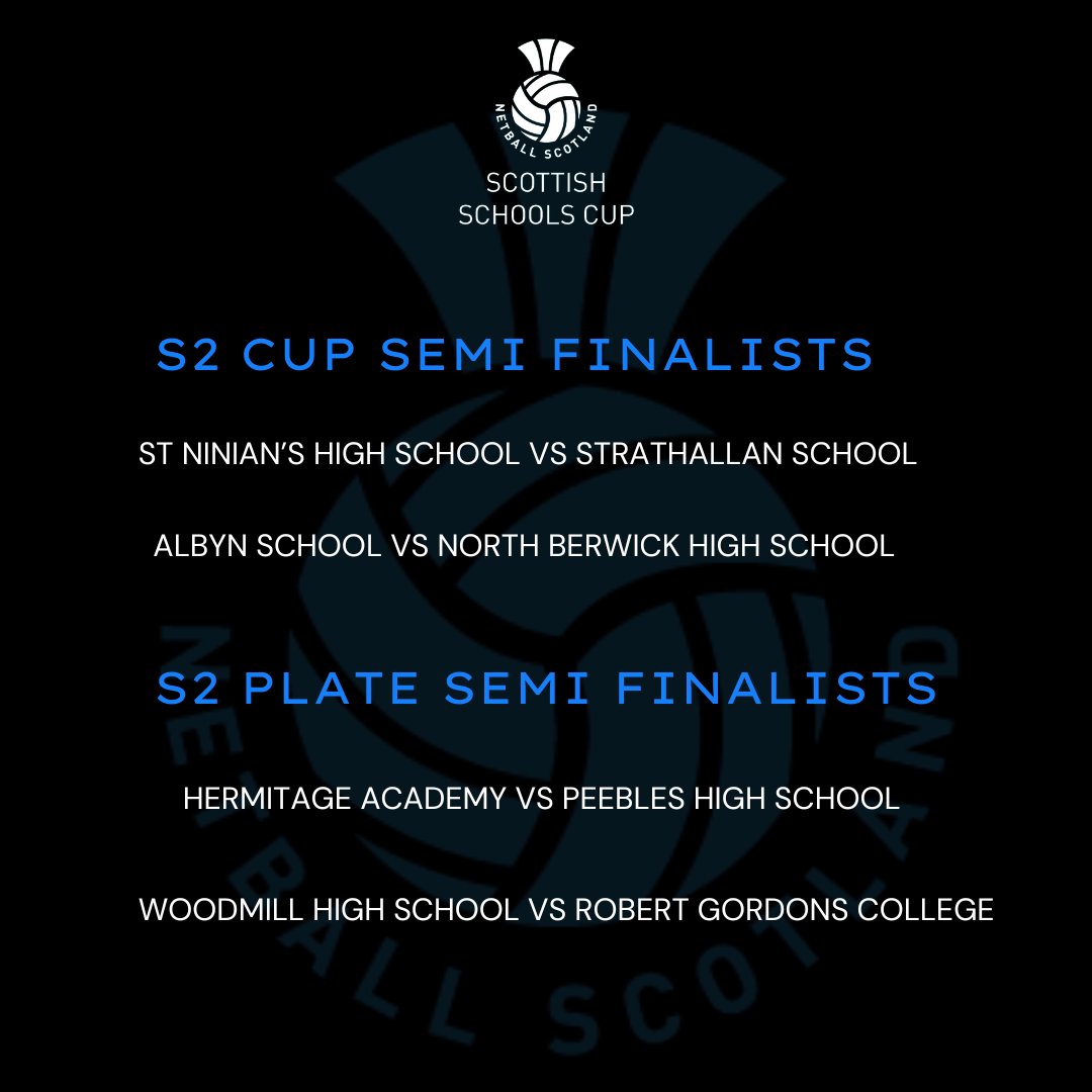 Congratulations to our S1 and S2 Scottish Schools Cup and Plate semi-finalists💜

Good luck to all of the teams, we can't wait for finals day🙌