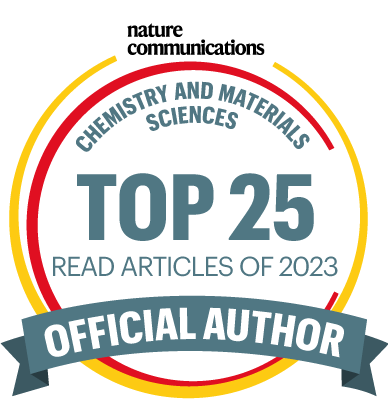 So exciting!!! Our paper was amongst the top 25 most read papers in chemistry and materials in 2023! 
#NCOMTop25

nature.com/collections/bc…