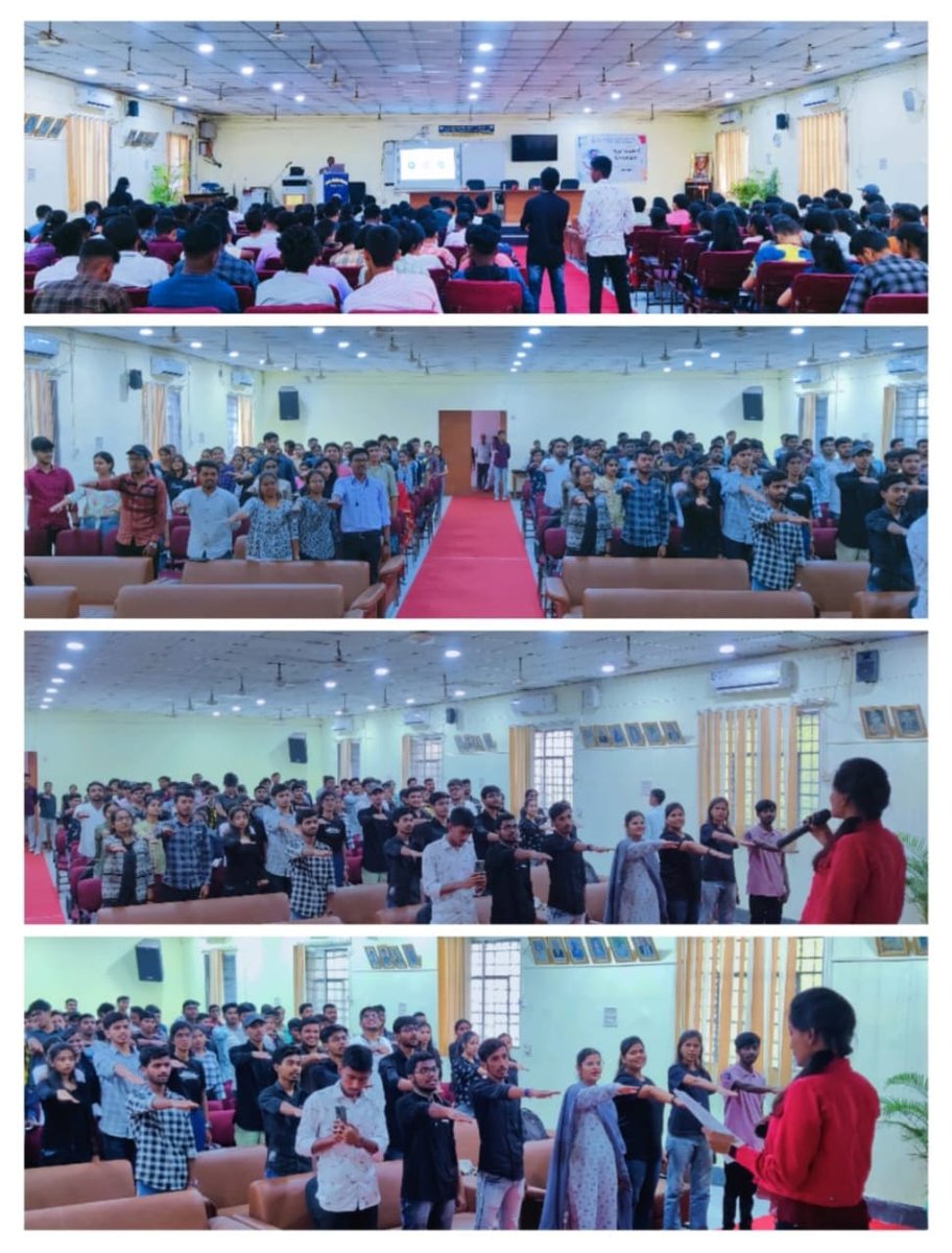 6 March 2024 
 
Jai hind 🇮🇳
Oath taking ceremony was organized for voter awareness by National Service Scheme, Government Engineering College, Bilaspur.

Young students of the college were present in this event.