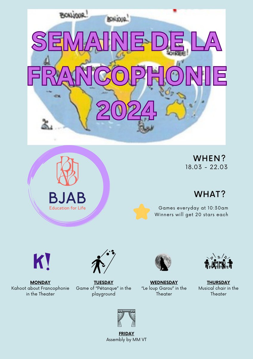 BJAB_French's tweet photo. Well done to #BJABFrench students for their great organisation skills. Francophonie week looks very exciting! #BJABCelebrate https://t.co/xOgED2vqfB