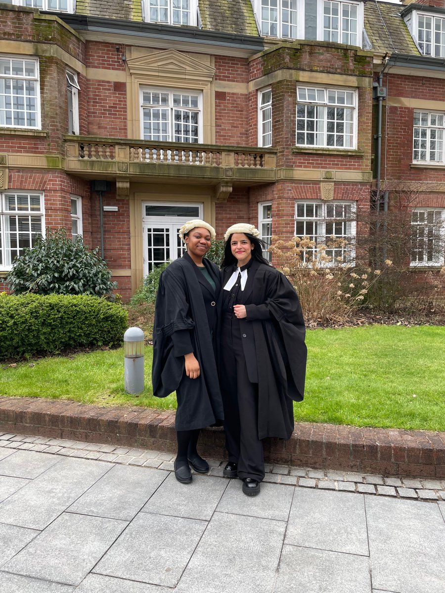 Congratulations to Elizabeth Joel and Ghania Kamal Butt, who won the mooting competition this week against @EdgeHill! The Salford students shone with reasoned and well-articulated arguments in the mock hearings. Well done! #studentsuccess