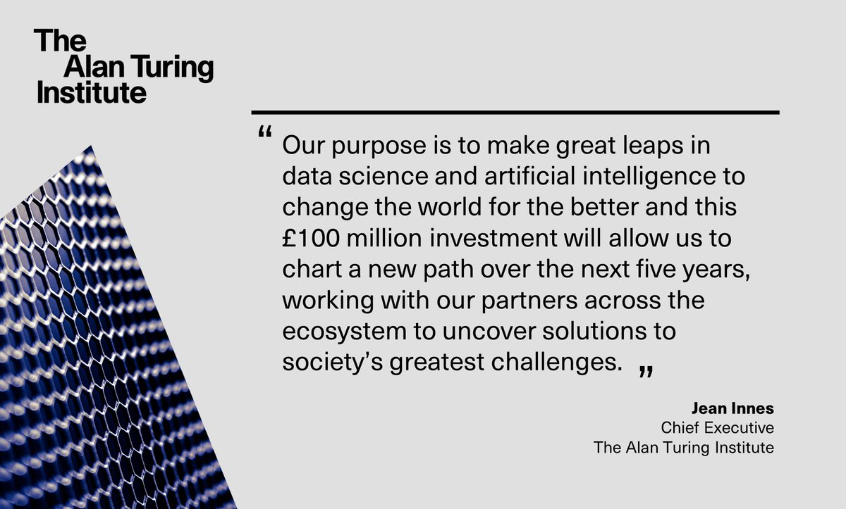 📰 The Chancellor has announced a £100 million investment in the Turing, a key milestone in the delivery of our strategy which sets out how we’ll use data science and AI to tackle some of the biggest issues facing society: bit.ly/3T4ARoA