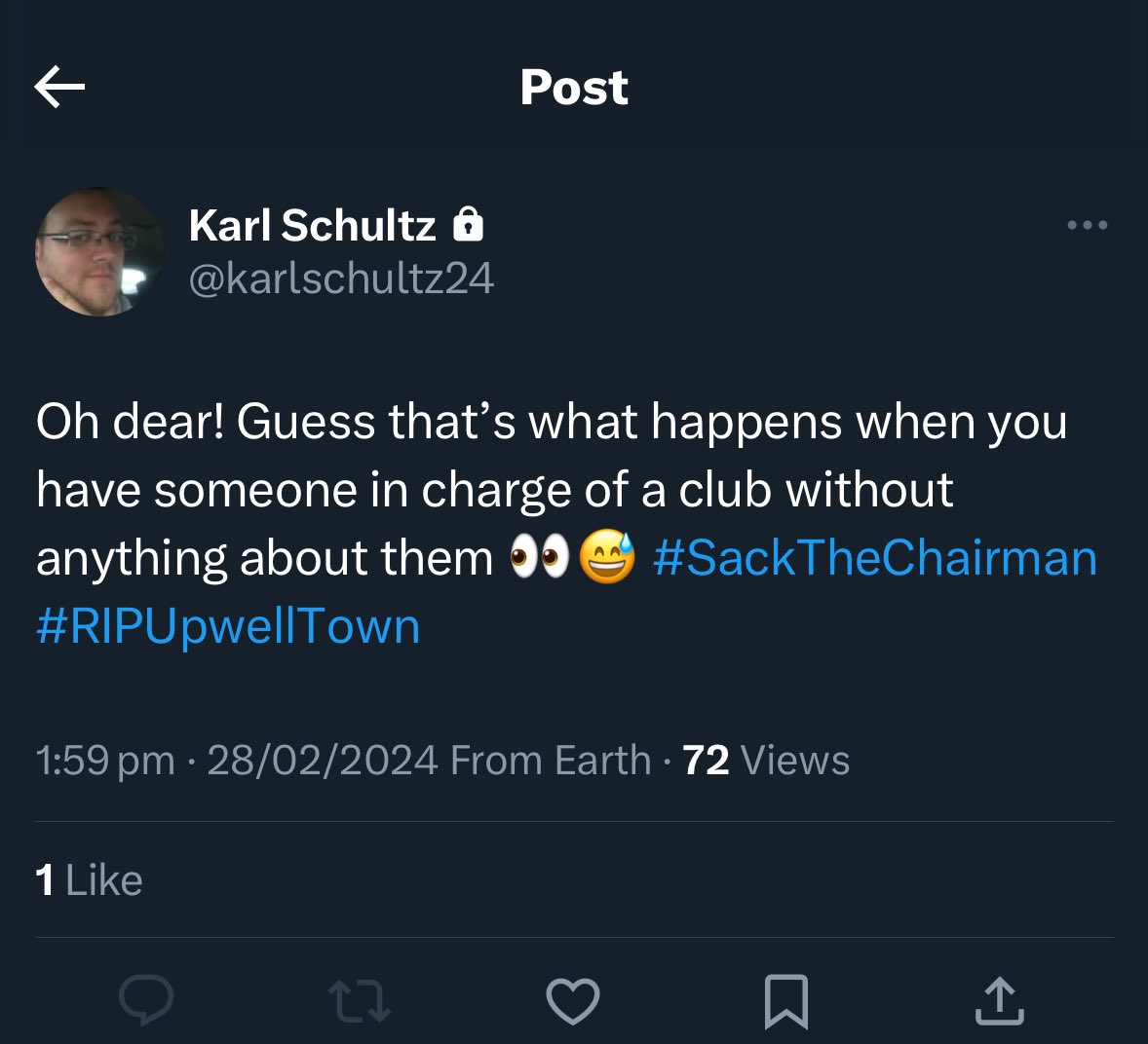 Very 👽really. Considering £500 of signing on fee’s disappeared because of yourself. Easy to point the finger I suppose when giving the clubs money back would’ve meant this wouldn’t have happened to our club. #lightfingerschultz