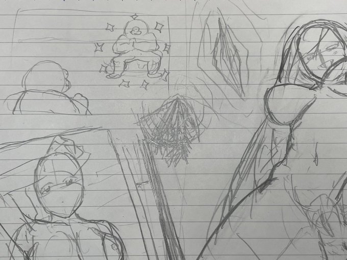 下書き描く前に下書きの下書きをザッと小さく描いとくと、なんとなく全体のバランスが掴めていい感じ…になるかもしれないしならないかもしれない 