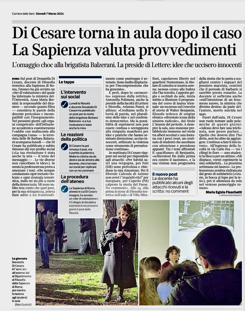 DiDonadice's tweet photo. E la libertà di insegnamento? L'autonomia dell'università? Contenuti della mia lezione ripresi da giornalisti presenti a mia insaputa dentro l'aula e riportati (con foto non autorizzate) su un quotidiano nazionale. https://t.co/LMXK2p6bha