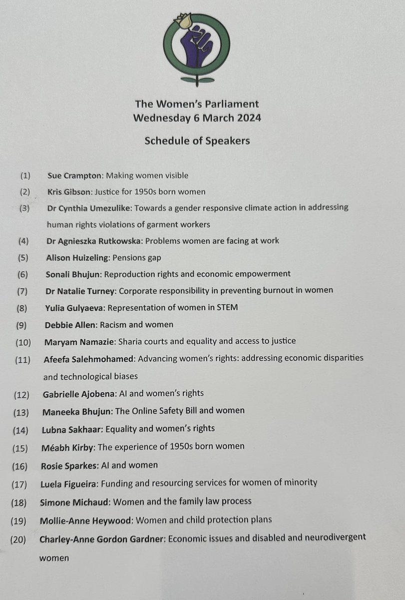 Was at Women’s Parliament at Buckingham Law School yesterday calling for a Bill of Rights for Women in the UK. I spoke on how Sharia courts must be abolished to end discrimination & violence against minoritised women. This should apply to all religious courts, including Beth Din.