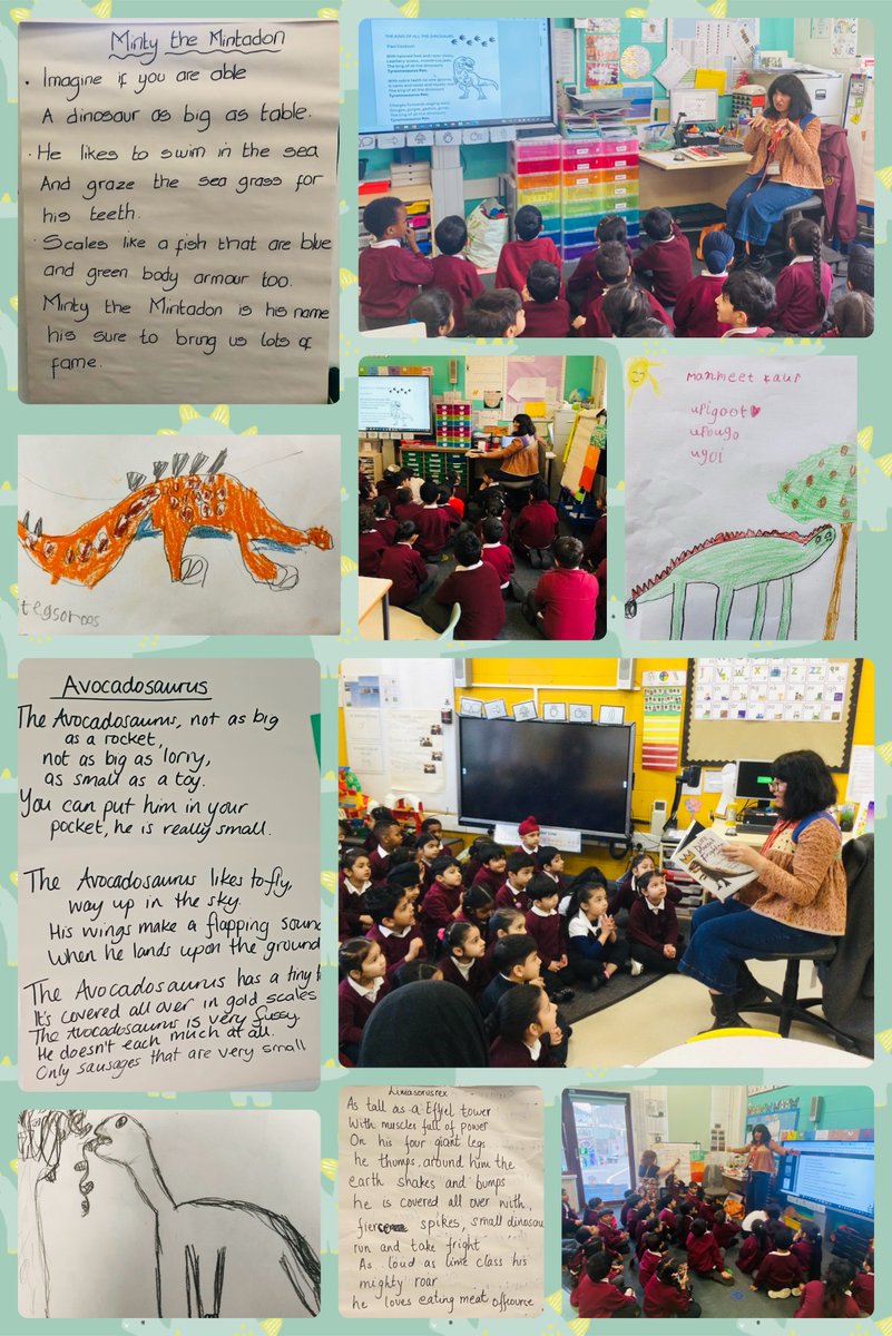 How lucky were our Reception & Year 1 pupils ! We had the amazing author & poet Gita Ralleigh visit us and create some amazing dinosaur theme poetry. Thank you Gita @storyvilled for inspiring our pupils & for your gifts, our pupils can’t wait to read your books @WorldBookDayUK