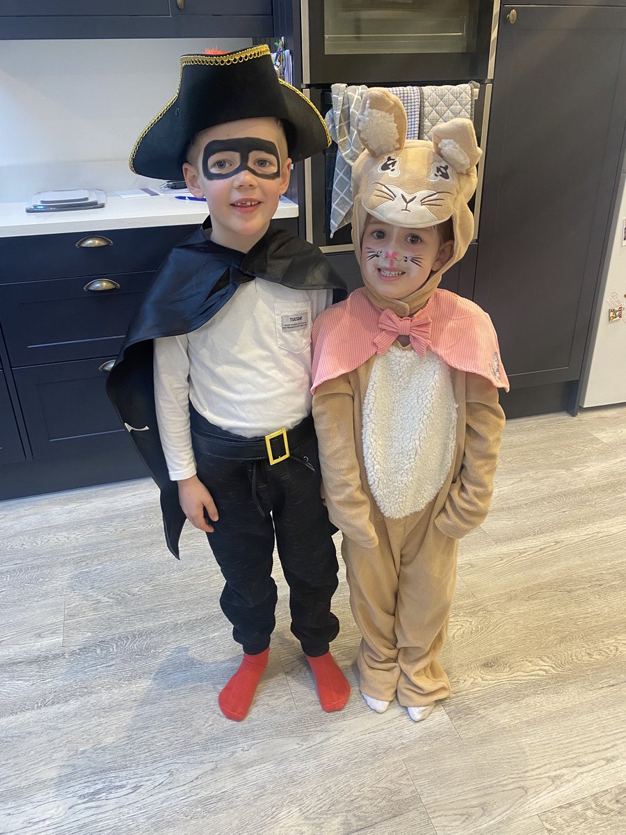 Anyone else LOVE #WorldBookDay? I love talking to the children about their costumes, reading the story and how hyped they get leading up to it #JuliaDonaldson is a firm favourite in our house. Here we have Highway Rat and Flopsy from Peter Rabbit- Let’s see your costumes…