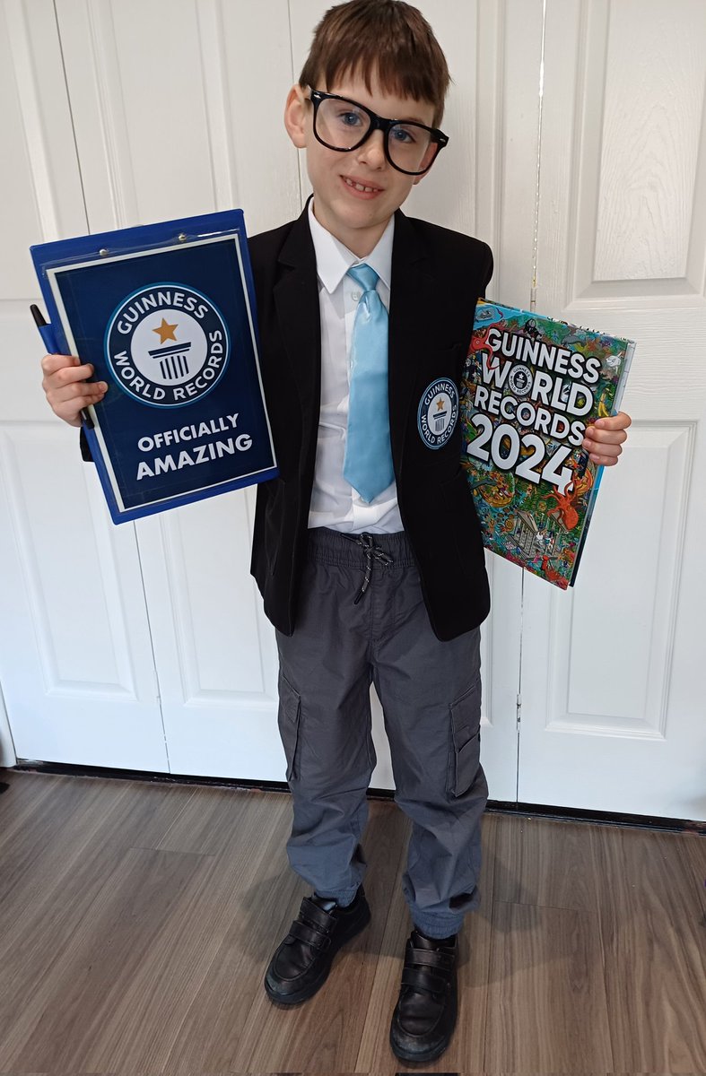 Kate Sandys π (@katevigs) on Twitter photo Little Dylan's favourite book at the moment is the Guinness World Records 2024, so we've sent him to school as a judge! World record for cutest judge <a href="/GWR/">Guinness World Records</a>? Little Dylan's favourite book at the moment is the Guinness World Records 2024, so we've sent him to school as a judge! World record for cutest judge <a href="/GWR/">Guinness World Records</a>?