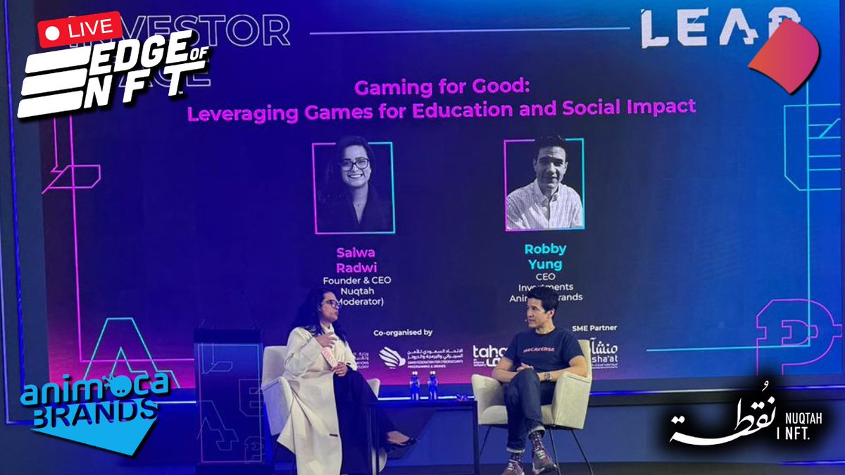 <a href="/salwaradwi_/">Salwa Radwi</a> <a href="/Its_Nuqtah/">Nuqtah</a> <a href="/LEAPandInnovate/">LEAP</a> <a href="/viewfromhk/">Robby Yung ⦿⦿⦿</a> <a href="/animocabrands/">Animoca Brands</a> 🧵 (2/2) The intersection of entertainment, education &amp; social impact has always been a focus at the Edge! 🌈 

🎮 w/ web3's transparency &amp; ownership, we can create more engaging, educational exps while empowering creators &amp; communities. 

💪 Let's harness this potential! #LEAP24