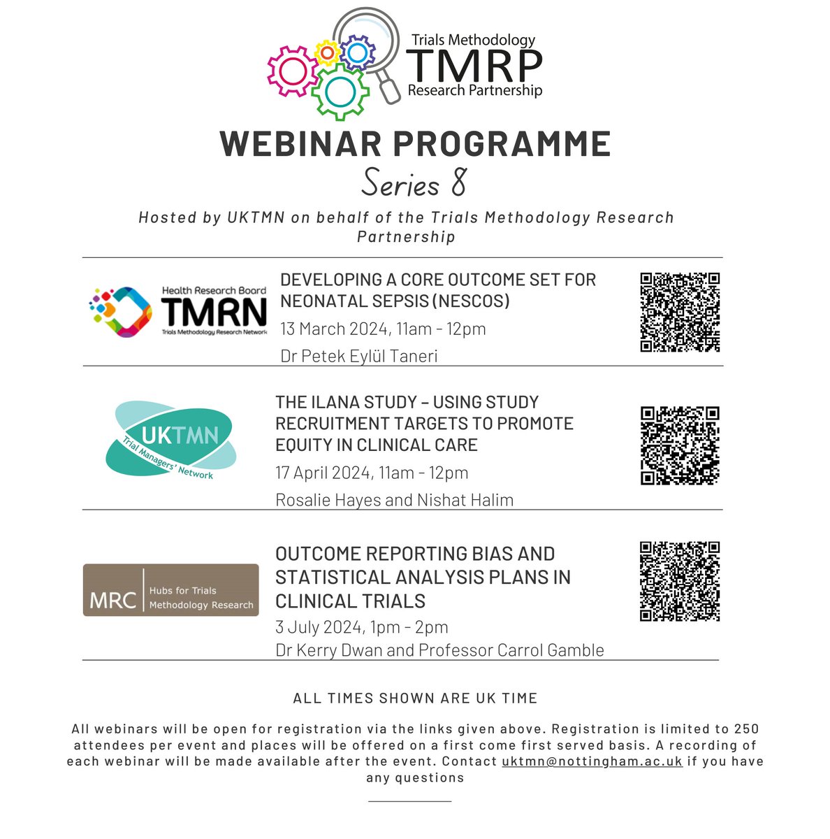 📢@MRCNIHRTMRP webinar series 8 is coming! 🎉 First session on 13 March from @hrbtmrn - details below. To find out more and to register for any of the sessions in series 8 - tmn.ac.uk/events/tmrp-we…
