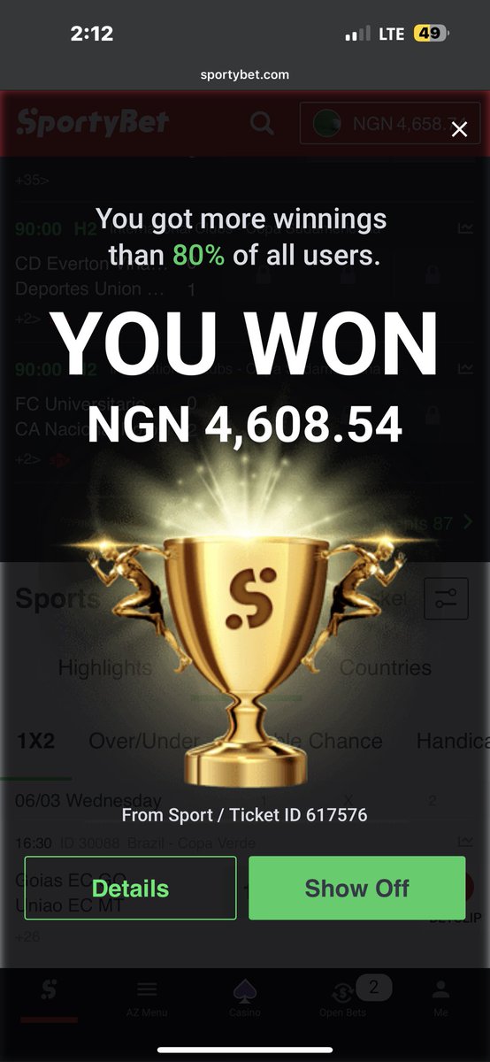 El_Chris26's tweet photo. @Emmanuel_Tips Thank you so much boss🙏🏽 this might be very little but i so much appreciate greatness💫🥂 next time God will guide me to invest more on the right game🤲🏽💫 https://t.co/THNBRLWso0