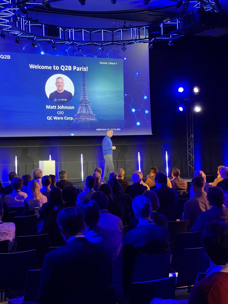 YGamvros's tweet photo. #Q2B24Paris is underway! Thank you to @Bpifrance and all our sponsors for making it happen. #quantum https://t.co/WQ2IBtTjaS