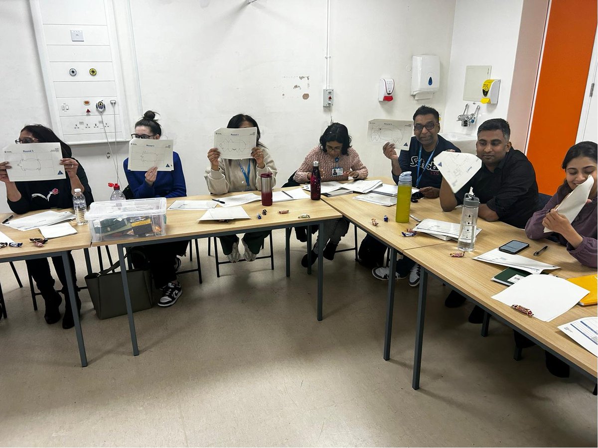 NM_Improvement's tweet photo. Site &amp; Discharge Team are #DrawingAPig its a great way to illustrate the value of Standard Work. Each participant is given a grid and instructions. The goal is for everyone to come up with the same drawing at the end based on the instructions. And it's a pig!! #StandardWork #PFMS https://t.co/H0jLKo0GS6