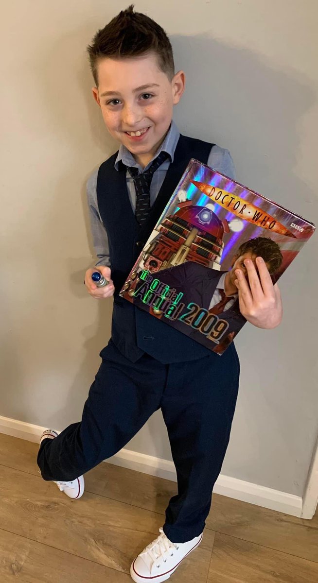 Postman_Chris's tweet photo. Alby as the Dr today for world book day!  #WorldBookDay @David_Tennant #DrWho https://t.co/8f7NxQngmI