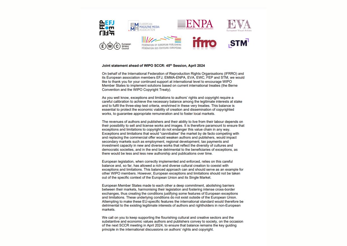 IFRRO and its European association members release joint statement ahead of @WIPO #SCCR ifrro.org/page/article-d…