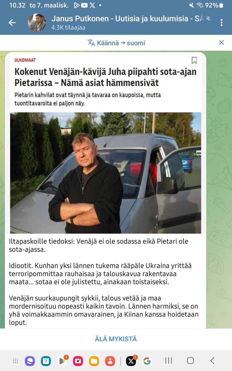 FagerMerja's tweet photo. Tiedoksi "mediapäälikkö" @janus_putkonen Putin on sanonut että Venäjä on sodassa ja myös venäjällä on sotatalous! #putkosen #propagandaa ⬇️ https://t.co/i9UXDCxHW6