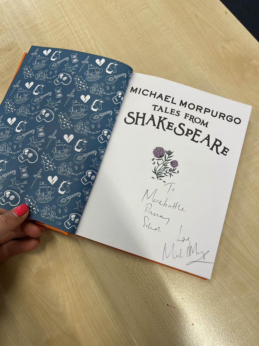 Some excited children at @MorebattleP this morning after a pupil donated us a #MichaelMorpurgo book he signed last night at @mainstreethare! Great addition to our school library📚 #WorldBookDay2024