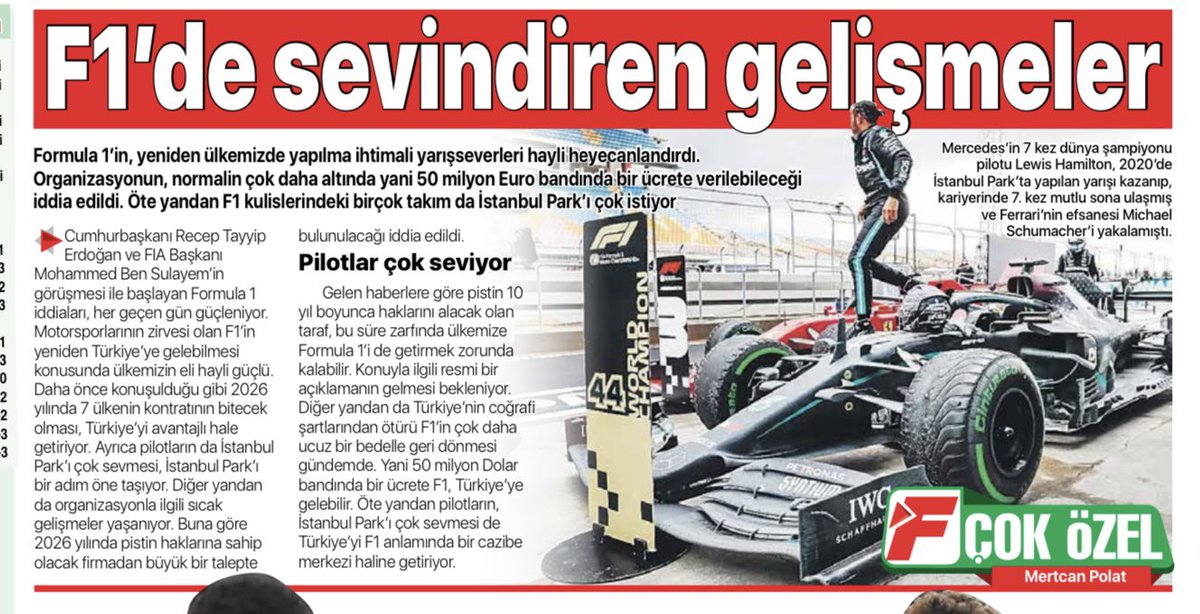 mertcanpolat_'s tweet photo. Formula 1’de Türkiye için olası kontrat detayları yavaş yavaş belli olmaya başlıyor. 

Önümüzdeki günlerde ise hesabımdan F1 takımlarındaki önemli kişiler ile İstanbul Park hakkında yaptığım görüşmelere ulaşabilirsiniz.

#f1 #Formula1 #İstanbulPark https://t.co/8308CsQXEy