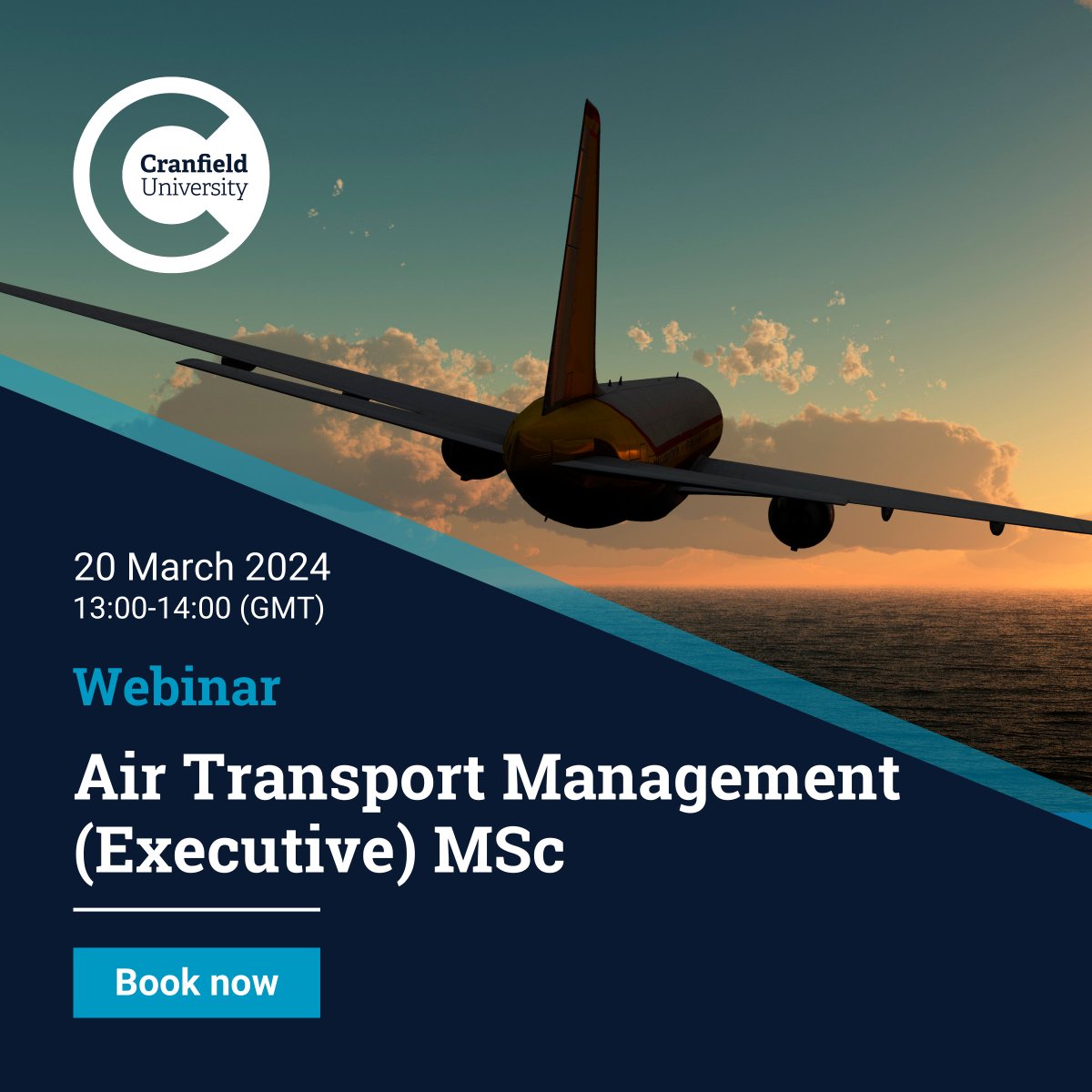 Come join us to hear about our brilliant, part time, fully flexible (in person, or online, or both) Executive MSc for those already wishing to take their aviation career to the next level <a href="/CranfieldCATM/">Cranfield CATM</a> <a href="/CranfieldUni/">Cranfield University</a>