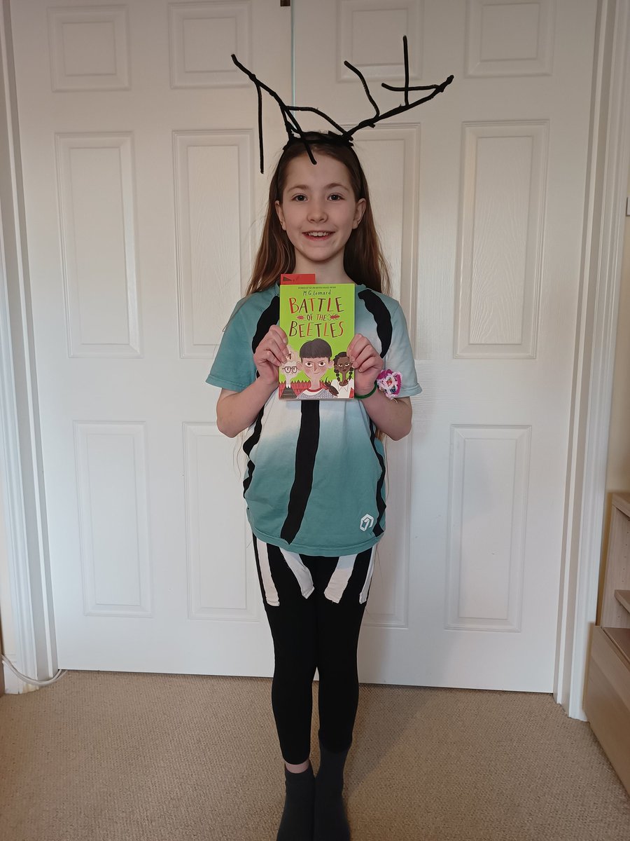 We have Novak Cutter for #WorldBookDay2024 from Battle of the Beetles by @MGLnrd. The costume was made entirely by my daughter using her many skills of sewing, crochet, decopatch and some pipe cleaner craft. She used old clothes which were worn out or too small.