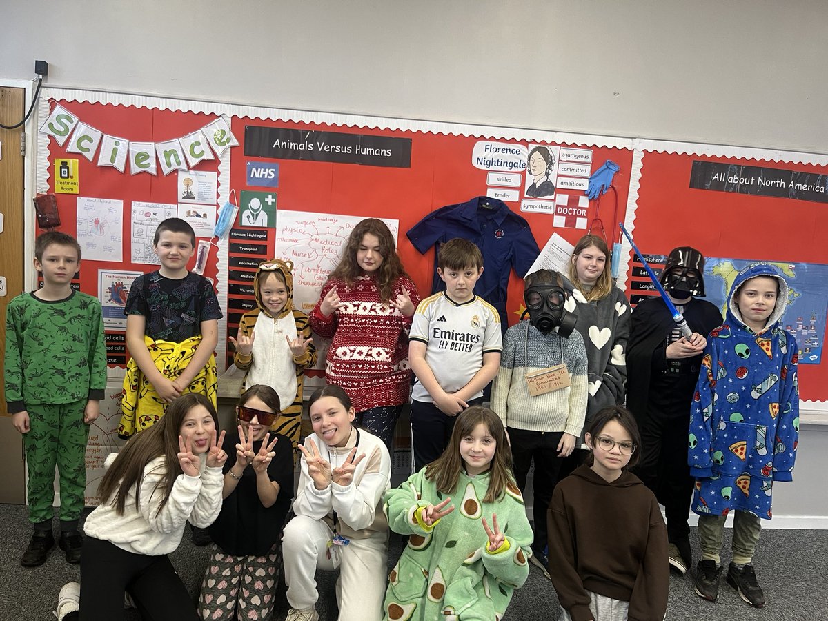 Year 6 are ready for #WorldBookDay2024 !! We have some characters and some comfy clothes to read a book in🥰📚