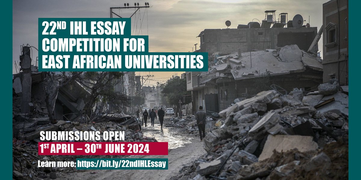 Calling all #students. The 2024 Essay competition on #IHL for Eastern Africa is now open. More details here: icrc.org/en/document/22…