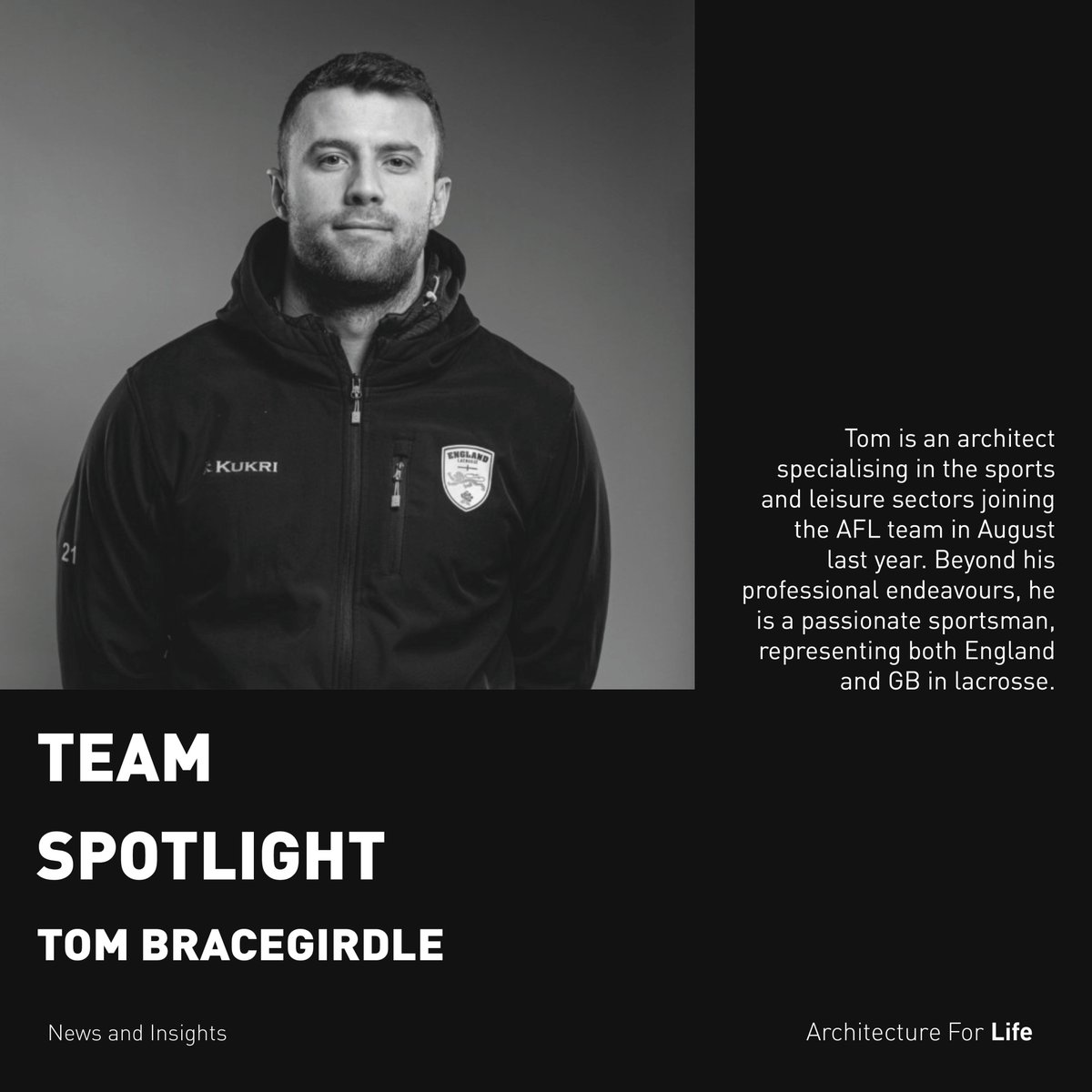AFLArchitects's tweet photo. Get to know the faces behind our designs in our new Team Spotlights series. 🏢🔦

Tom's expertise lies in sports and leisure architecture, where he leverages his distinct athlete perspective into projects. Off the clock, he's a proud representative of England and GB in lacrosse. https://t.co/OVaSeRlZma