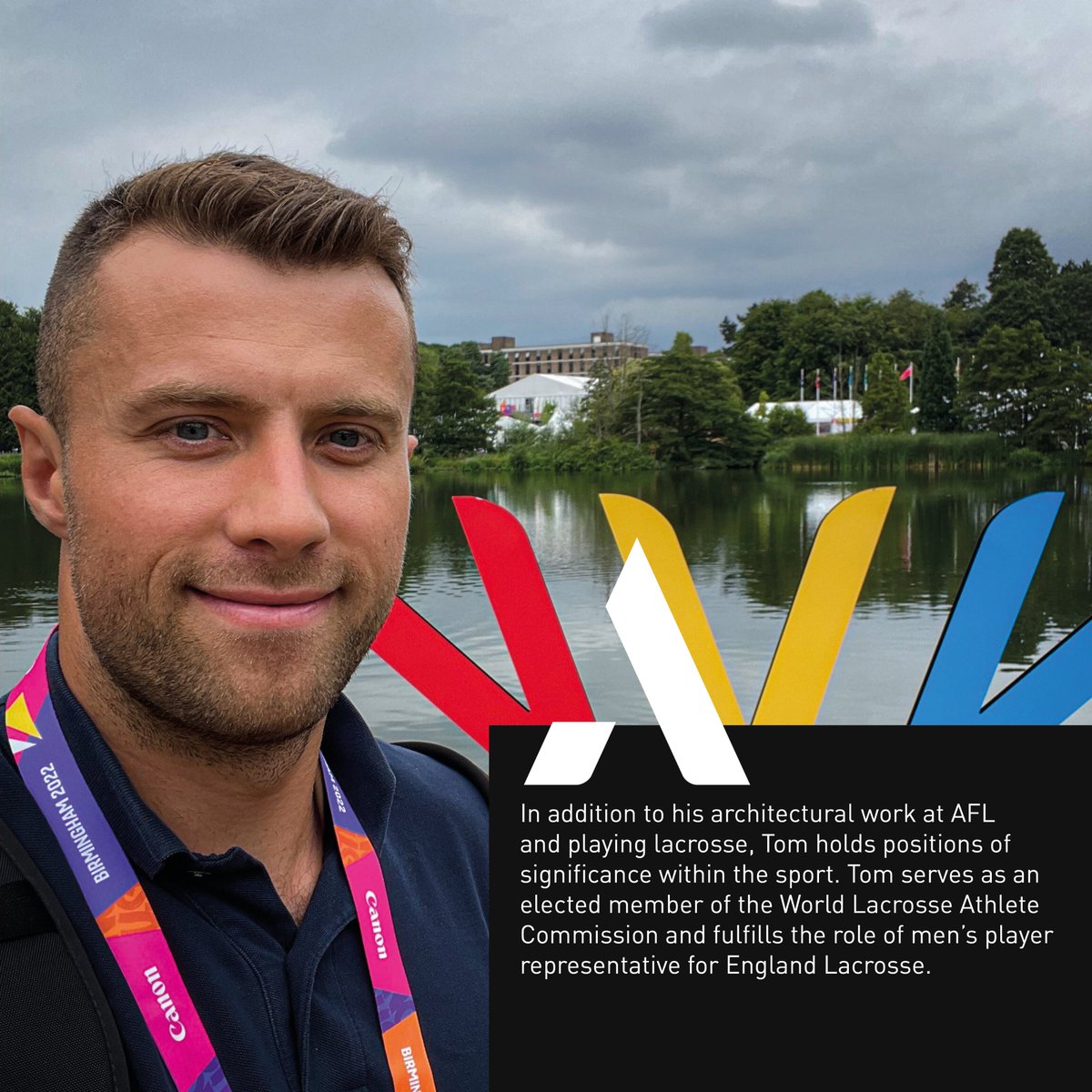AFLArchitects's tweet photo. Get to know the faces behind our designs in our new Team Spotlights series. 🏢🔦

Tom's expertise lies in sports and leisure architecture, where he leverages his distinct athlete perspective into projects. Off the clock, he's a proud representative of England and GB in lacrosse. https://t.co/OVaSeRlZma