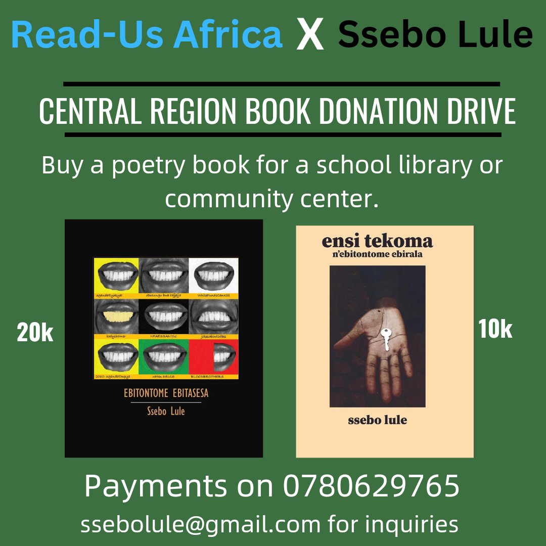 I'm entering a collaborative partnership with @ReadUsAfrica1 for their Central Uganda Outreach this year. In April and May, I'll be joining them as an author, mentor, and performer. You too can get involved by buying a poetry book for a school library or community center.