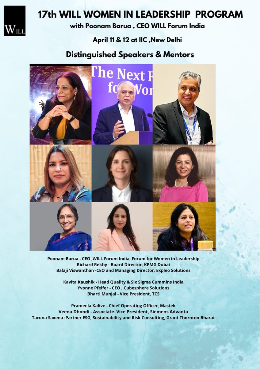 poonambaruaWILL's tweet photo. Join the “17th WILL #Women in #Leadership Program & Conclave” in New Delhi, April 11 & 12. This is the only way we can consistently, step by step make more #WomenLeaders — and close the dismal #GenderLeadershipGap. One #PowerBrick at a time ; #IWD2024 : https://t.co/SvWTRvUB9F https://t.co/k2SpjphRpl