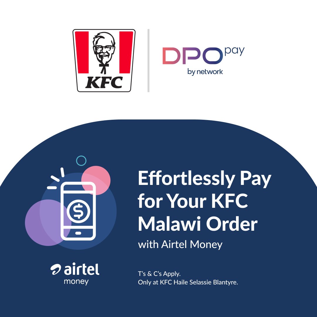 Savour the convenience, Malawi! 🇲🇼 Ordering from KFC Malawi using Airtel, is as easy as a few taps on your phone. 🙌🏽📱 #DPOPay #KFCMalawi #kfc #Airtel #Malawi