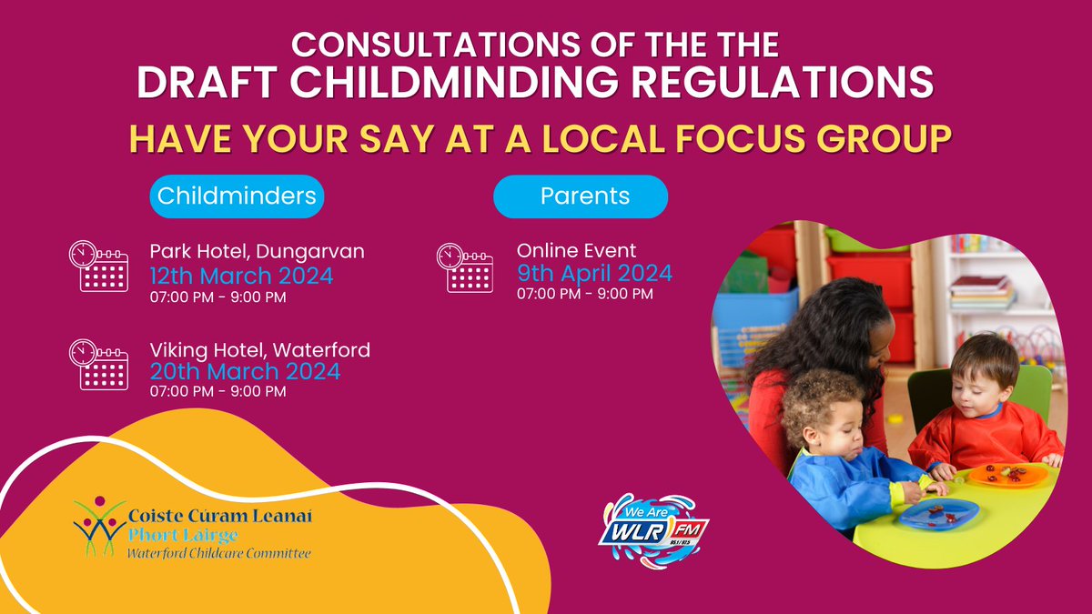 📢 Join the conversation! The government's new Childminding Regulations aim to support children, families, and childminders. Share your thoughts before the regulations are finalized 🔍 Join Focus Group: forms.office.com/e/9ywvMvrdv9 📝 Participate in Confidential Survey:…