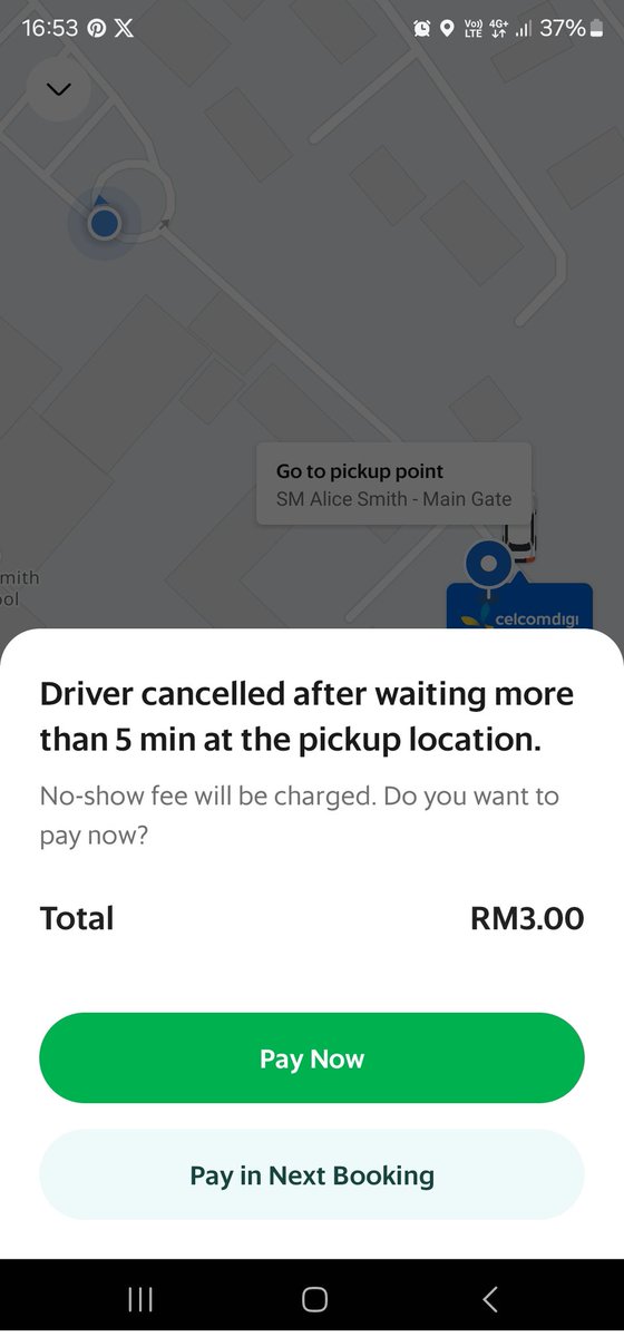 levmicreu's tweet photo. @GrabMY I booked Grab at 4:25pm. Called driver multiple times and texted multiple times with no reply. Driver cancelled my booking. Why I am being asked to pay late booking??
The location is in a school. The guards confirmed that the vehicle did not enter the school. https://t.co/LWb9pKDJ0N