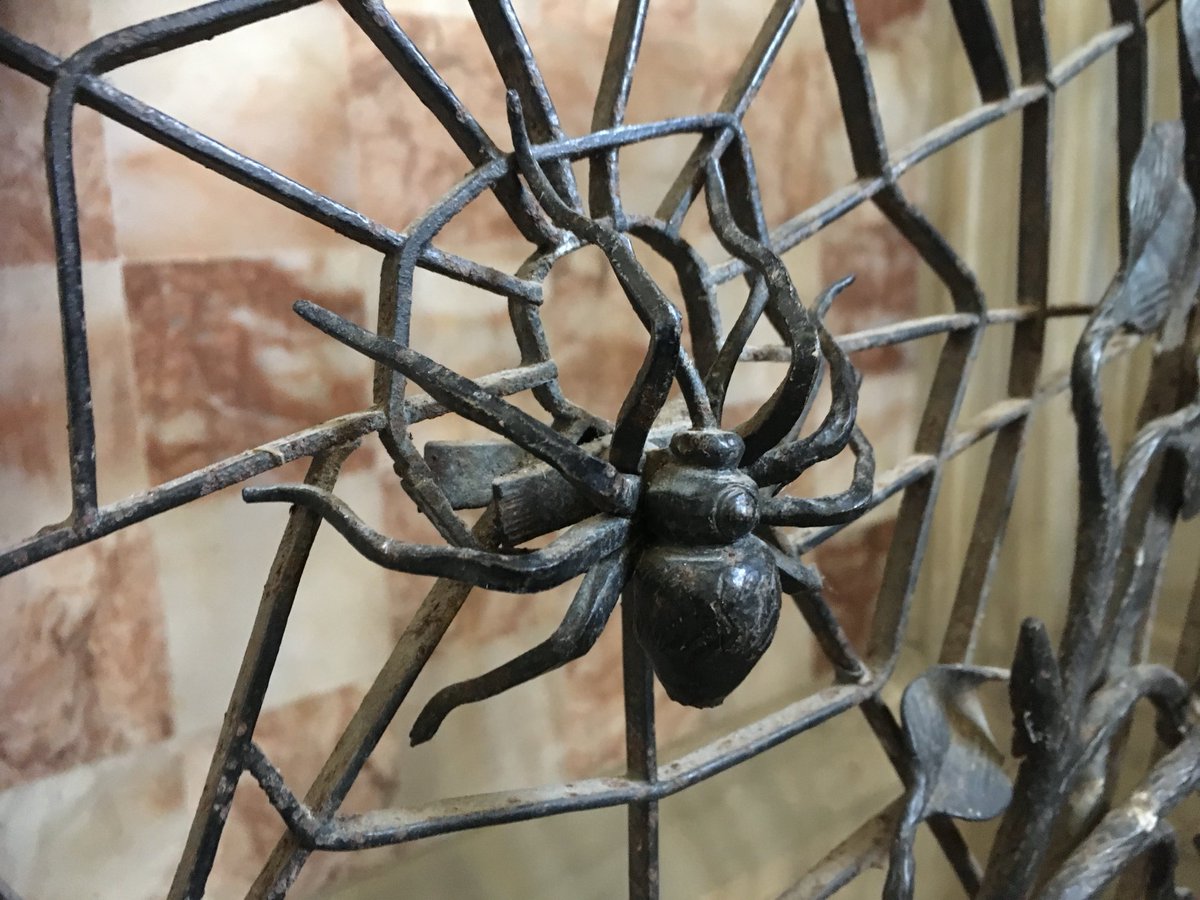 Spider screen in Haselbech Church, Northamptonshire #metalworkThursday