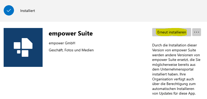 RaphiRou's tweet photo. @IntuneSuppTeam Am I missing something here? I set an app to allow available uninstall but after installing it from the company portal, I am only given a "reinstall" option. Any help is greatly appreciated, thanks. https://t.co/D0Dn3hhssl