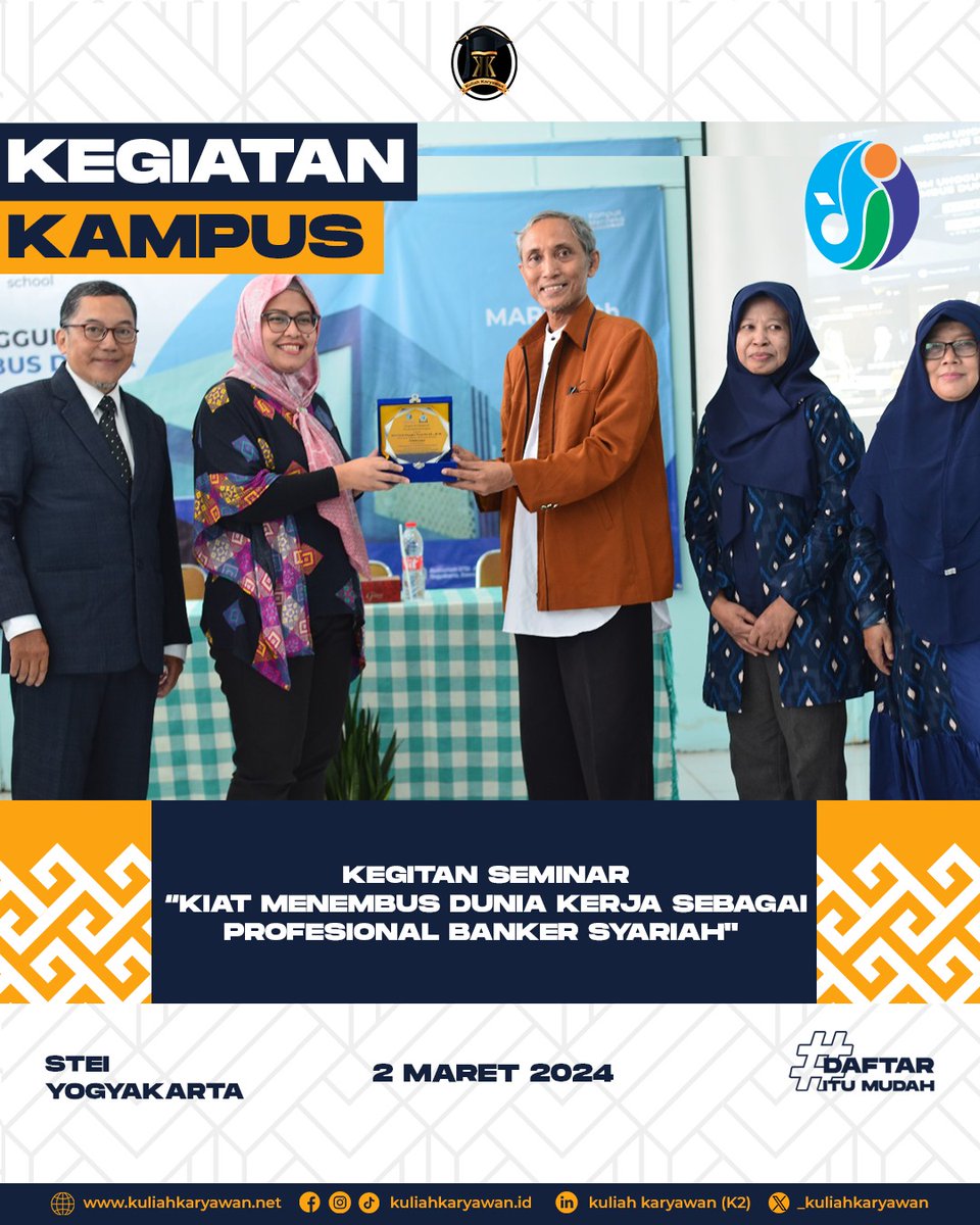 _kuliahkaryawan's tweet photo. Kegiatan Seminar "Kiat Menembus Dunia Kerja Sebagai Profesional Banker Syariah" Kampus STEI YOGYAKARTA
.
Program Studi :
S1 Ekonomi Syariah
S1 Perbankan Syariah
.
Info Pendaftaran Online :
https://t.co/QEUNieHlRW
Info Lebih Lanjut :
08156522096
#kuliah #kelaskaryawan https://t.co/RR0UY02gZR