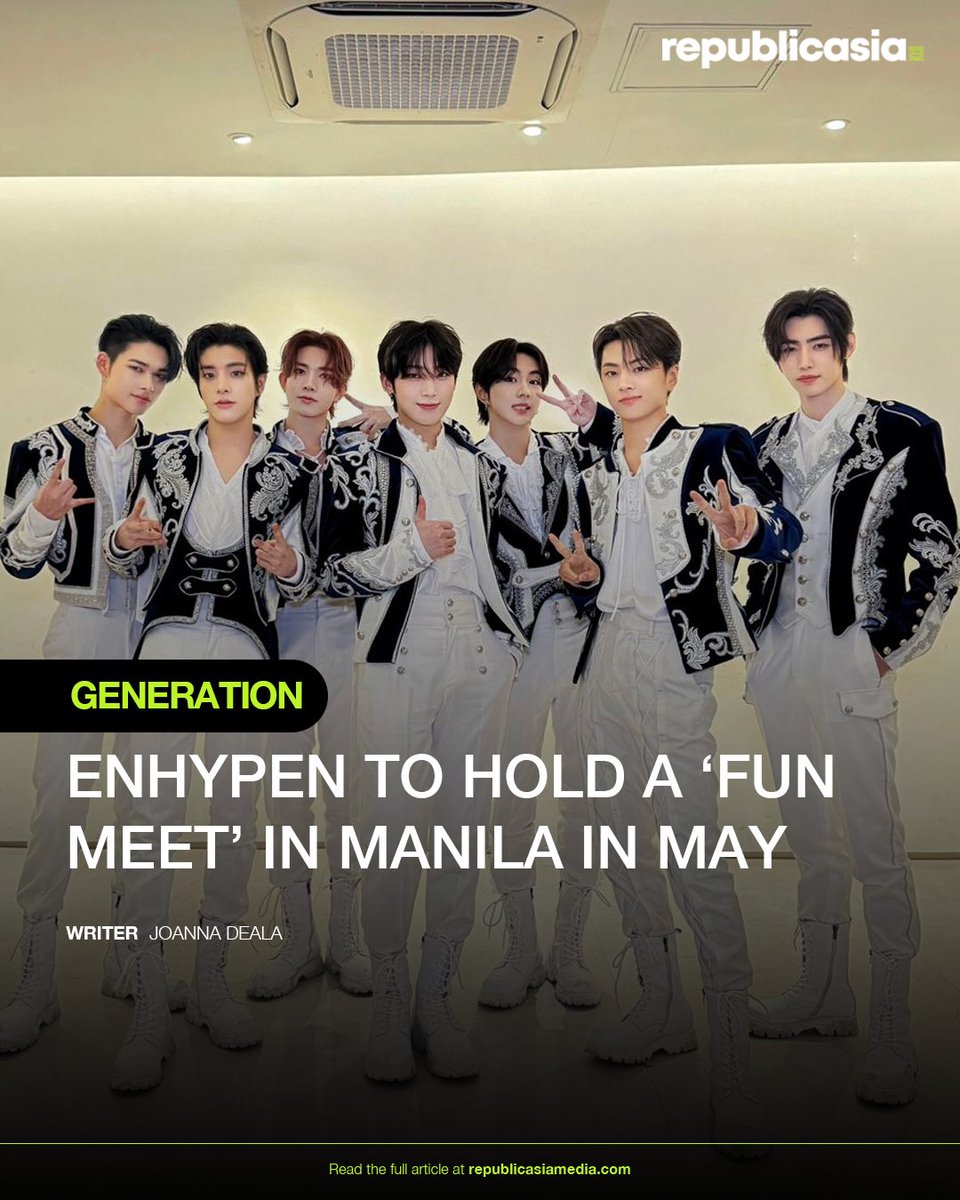 republicasiadot's tweet photo. FILO ENGENES ARE WINNING! 🔥
Titled “A Sweet Experience,” the event will be held on May 28 at the SM Mall of Asia in Pasay City. This was organized by a local clothing brand. | #republicasia #ENHYPEN #FunMeet
READ: https://t.co/6zVCTDDw3n https://t.co/qoXYfKZYg2