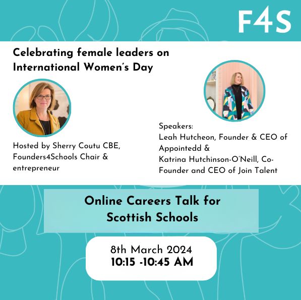 Stil time to register for our International Women's Day career talk with 3 inspiring female business founders Sherry Coutu <a href="/scoutu/">Sherry Coutu CBE</a>,  Leah Hutcheon <a href="/appointedd/">Appointedd</a> &amp; Katrina Hutchinson-O’Neill <a href="/jointalent_/">JoinTalent_</a>

📅 8 March ⏲️ 10.15 - 10.45 am Register now:  buff.ly/3Txo3Zn #IWD2024