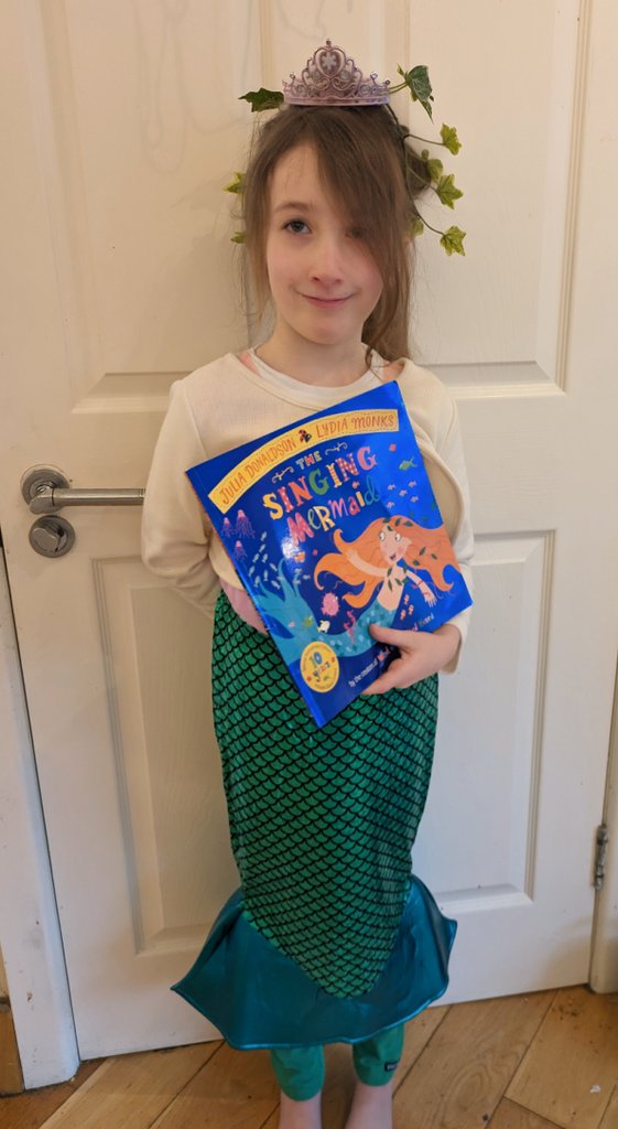 Always be kind. You never know who has been asked to faithfully recreate one of the hairstyles from 'The Singing Mermaid' before breakfast today. #WorldBookDay2024 #juliadonaldson